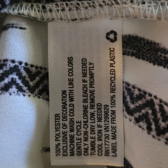 Xhilaration Black and Cream Striped Blouse - Picture 3 of 3